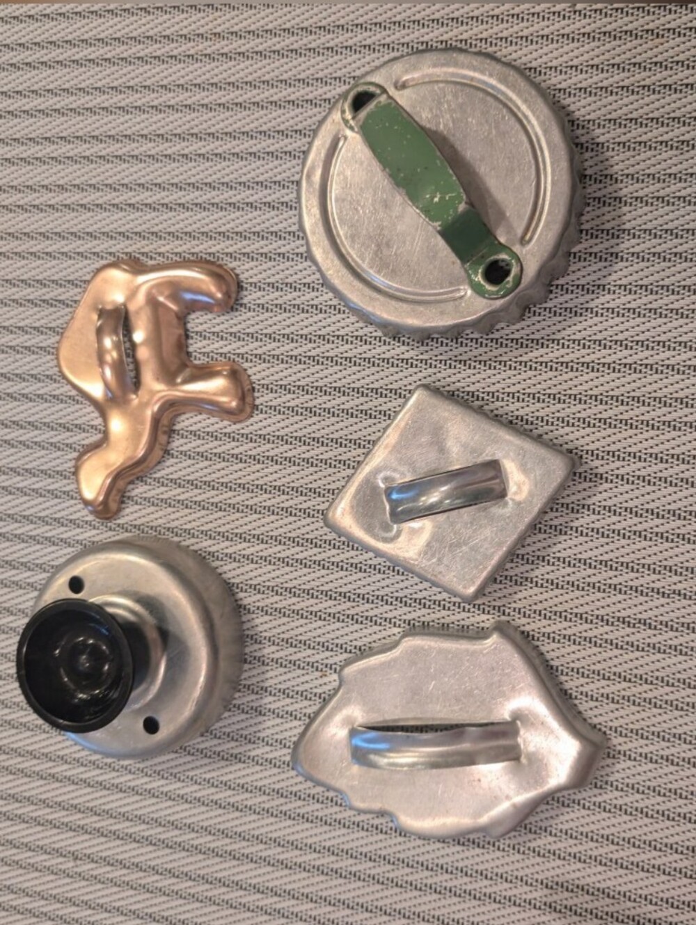 Vintage Metal Cookie Cutter Lot Biscuit Leaf Diamond Camel
